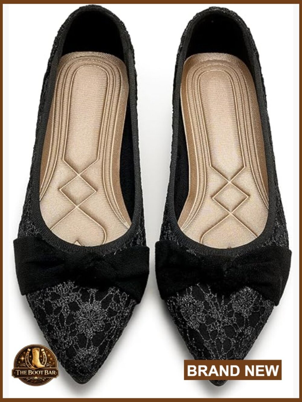 Lace Ballet Flats Pointed Toe Bow Knot Slip On Wedding Bridesmaid Shoes